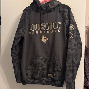 Louisville Cardinals Black Camo Hoodie Size Medium